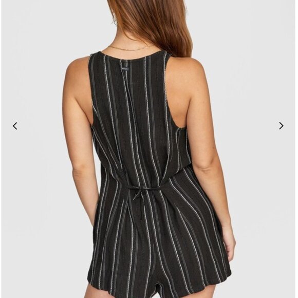 RVCA Honesty romper in black pinstripe size small - Picture 2 of 4